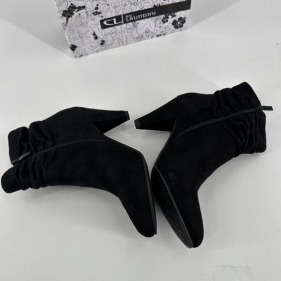 NIB CL by Chinese Laundry Nanda Womens Suede Heeled Slouchy Ankle Boots Black 6 - Picture 3 of 9